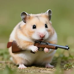 hamster with a rifle