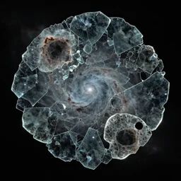 glass shards, irregular non-symmetrical fractals of outer space nebulas by Chad Knight