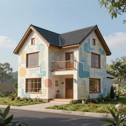 house inspired by artistic data art, generative