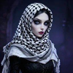 curled perspective digital art of keffiyeh woman by anton fadeev from nightmare before christmas