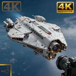 photograph of a protoss spaceship uhd 4 k, hdr, 4 k, incredible detail taken by nikon 3 5 0 0 camera