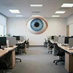 a floating eye in an empty office. craiglist photo