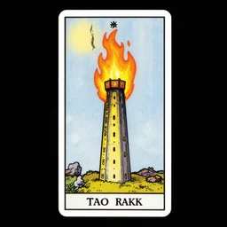 The burning tower tarot card, greg rutkowski