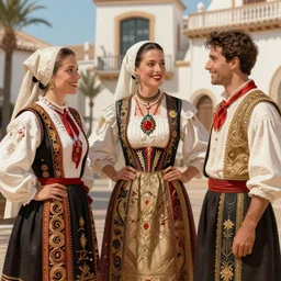costa blanca, people traditional sicilian clothes, intricate, highly detailed, smooth, artstation, digital illustration, ruan jia, mandy jurgens, rutkowski
