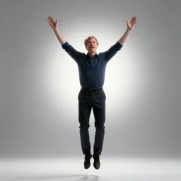 backlit levitating geert wilders raising his arms
