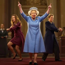epic professional digital art of queen elizabeth ii in three point superhero landing pose, ambient light, painted, heroic, royal, detailed,, leesha hannigan, wayne haag, reyna rochin, ignacio fernandez rios, best on artstation, cgsociety, epic, stunning, gorgeous, much wow, cinematic