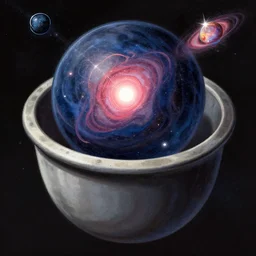 deep space in a pot, trending on artstation, Hiroaki Tsutsumi style