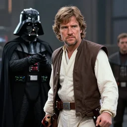 matt damon as luke skywalker fighting darth vador in star wars episode 6, 8k resolution, full HD, cinematic lighting, award winning, anatomically correct