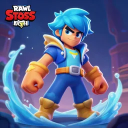 brawlstars water mage character, digital painting by akihiko yoshida and wlop, octane render, 4 k, artstation, beautiful