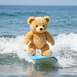teddy bear surfing in Bali