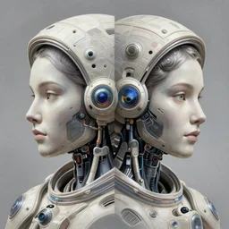 symmetry!! portrait of a robot astronaut, tech face, horizon zero dawn machine, intricate, elegant, highly detailed, digital painting, artstation, concept art, smooth, sharp focus, illustration, art by artgerm and greg rutkowski and alphonse mucha, 8 k