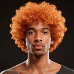 illustration of short curly orange afro hair men as a self, portrait, smooth, unreal engine 5, octane, reflects, masterpiece artwork, ultra detailed, artgerm, as pixar film poster, digital art, trending on artstation, behance, deviantart