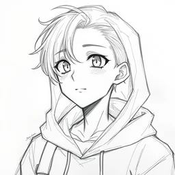 a pencil sketch of an anime boy wearing a hoodie, rough sketch with erased lines, trending on artstation, detailed, anime, line art