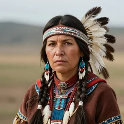 Photo of Native American indian woman Kate Beckinsale, portrait, skilled warrior of the Apache, ancient, realistic, detailed, Kate Beckinsale