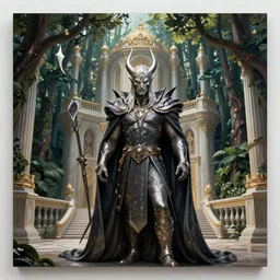 sauron, fantasy, with a forest inside an incredible palace Peter Mohrbacher matte painting artstation