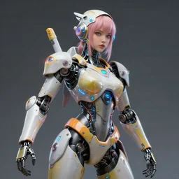 girl with bright solarpunk mecha humanoid robotic parts with led lights, pudica pose gesture, by bouguereau, ultra - realistic and intricate, hdr 8 k
