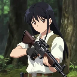 anime girl with rifle