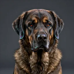 portrait of a large dog, octane render, deviantart, cinematic, key art, hyperrealism, iridescent accents, portrait photograph, nikon 3 5 mm, photograph by greg rutkowski