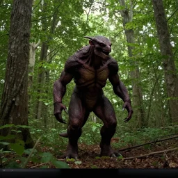demogorgon from stranger things on a forest, real photo, trailcam, 4k
