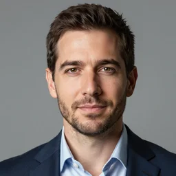 a close up portrait photo of dominic kunze, analyst in colombia, by claudia herzog