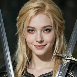 Ssunbiki as a beautiful Jordis the Sword-Maiden from Skyrim || smiling, blonde, cute-fine-face, pretty face, realistic shaded Perfect face, fine details. Anime. realistic shaded lighting poster by Ilya Kuvshinov katsuhiro otomo ghost-in-the-shell, Sakimichan, magali villeneuve, artgerm, Jeremy Lipkin and Michael Garmash and Rob Rey