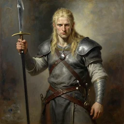 geralt of rivia, painting by gaston bussiere, craig mullins, greg rutkowski, yoji shinkawa