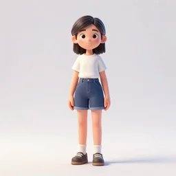 full body 3d render of Only yesterday, studio lighting, white background, blender, trending on artstation, 8k, highly detailed, disney pixar 3D style