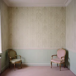 a nightmare in a liminal hotel room, baroque wallpaper, film still by wes anderson, depicted by balthus, limited color palette, very intricate, art nouveau, highly detailed, lights by hopper, soft pastel colors, minimalist