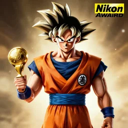 photography of goku, sharp focus, photo taken by nikon, award winning photo.