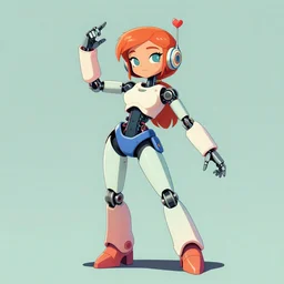 a robot goddess, in the style of rockin'jellybean