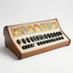 modular synth by alphonse mucha