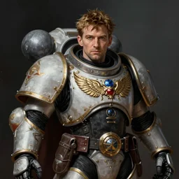 David Tennant Doctor Who as Warhammer 40k Space Marine, portrait, fantasy, intricate, elegant, highly detailed, digital painting, artstation, concept art, smooth, sharp focus, illustration, art by artgerm and greg rutkowski and alphonse mucha