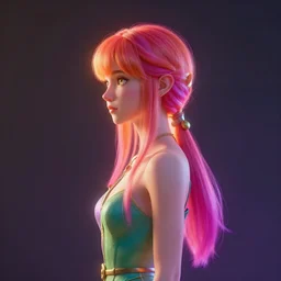 medium shot side - profile portrait, ellie bamber fairy, backlit, key lighting, smooth, gaudy colors, unreal engine render, octane render aesthetic, overlord, matte painting concept art, official fanart behance hd artstation by by atey ghailan, by greg rutkowski, by greg tocchini, by james gilleard, by joe fenton, by kaethe butcher, lois van baarle, ilya kuvshinov