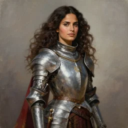 salma hayek as a beautiful medieval knight, painting by artgem, beautiful, ultradetailed, trending on artstation