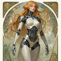 fully body, stunningly beautiful woman cyborg robot in metal cable and wire by sorayama , highly detailed, digital painting, artstation, concept art, sharp focus, illustration, art by artgerm and greg rutkowski and art nouveau mucha