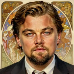 painted closeup portrait of leonardo dicaprio in don't look up, long hair, masculine, with beard, majestic, photorealistic, intricate, elegant, extremely detailed digital painting, trending artstation, concept art, sharp focus illustration art by alphonse mucha, greg rutkowski, andrea pazienza