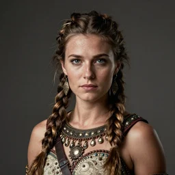 portrait of a barbarian female, ultra sharp, very detailed, high quality focus by nixeu