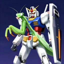 a gundam mech shaped like a praying mantis, anime, 4 k