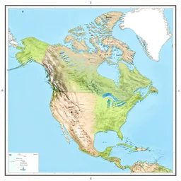 a map of north america with names