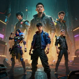 several cyberpunk designs , kim jung gi, Phuoc Quan, trending on Artstation, 8K, ultra wide angle, pincushion lens effect