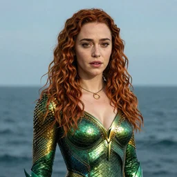 Emilia Clarke as Mera from Aquaman, portrait, real, detailed