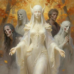 stunning fall god of ghost portrait, translucent, ivory, putrid, fantasy, intricate, elegant, highly detailed, digital painting, artstation, concept art, smooth, sharp focus, illustration, art by afshar petros and krenz cushart and artem demura and tony sandoval