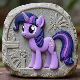mesoamerican stone carving of twilight sparkle from My Little Pony