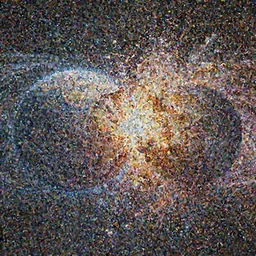 two planets crashing into each other in an explosion
