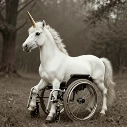 A sighting of a special needs unicorn. 1940s photograph. cursed and haunted.