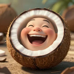 the coconut wood is very good,, silly, laughing, highly detailed vfx, cinematic, volumetric lighting,