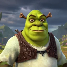 selfie of shrek as a sea of thieves character, sea of thieves screenshot, storm, unreal engine, digital art