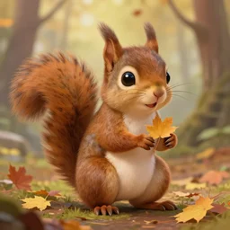cute autumnal anthropomorphic squirrel ranger, d & d, fantasy, portrait, highly detailed, digital painting, trending on artstation, concept art, sharp focus, illustration, art by artgerm and greg rutkowski and magali villeneuve
