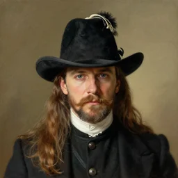 a portrait of a Scottish laird wearing a balmoral hat, art