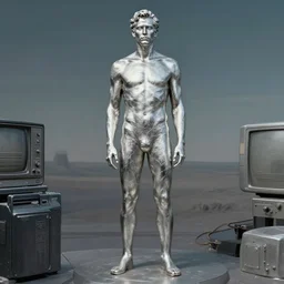 a silver man, by ralph mac quarrie, retrofuturism,